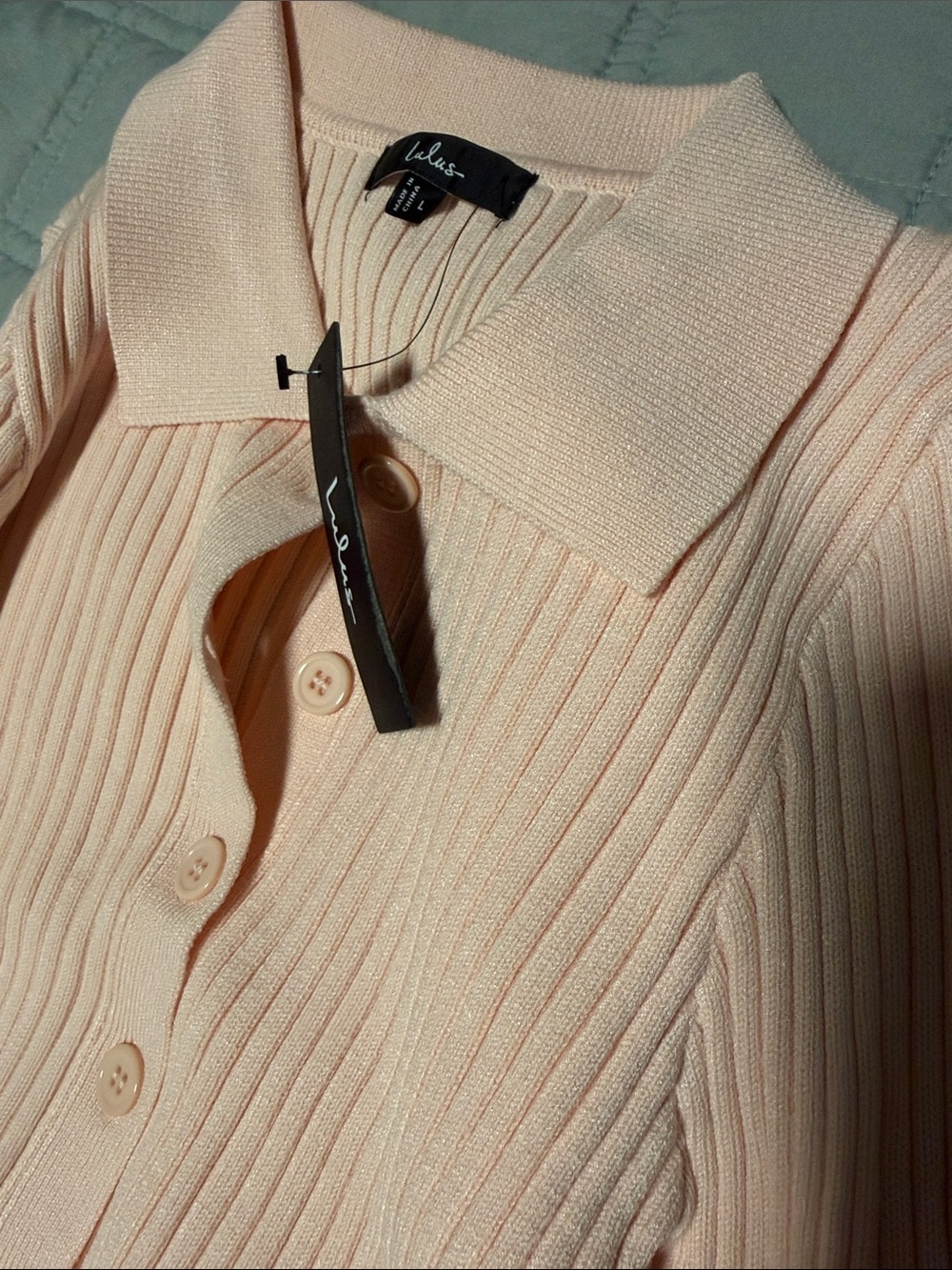 Lulu's Light Pink Ribbed Knit Mini Skirt - Picture 6 of 7